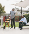 © Hello Lovely/Blend Images - African American father and son talking at barbecue