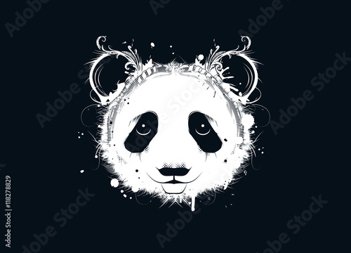 Obraz na płótnie canvas dwuczęściowy "dyptyk" Głowa niedźwiedzia panda.\r\n