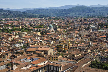 Canvas Print - Italian red roofs in Florence, Tuscany, Italy.