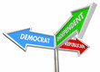 Democrat Republican Independent Three Signs 3d Illustration