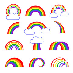 Wall Mural - Rainbow vector icons