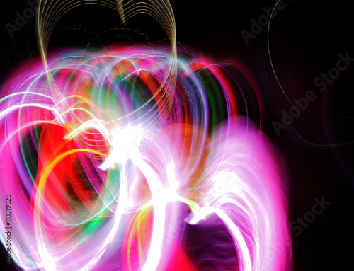 Light motion on the dark background and copy space Poster