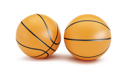 Wall Mural - Orange Basketball ball on a white background 3d Illustrations