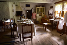 Vintage Kitchen And Tailor Workshop In Old House