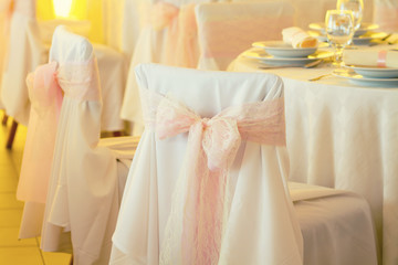 wedding chair with ribbon