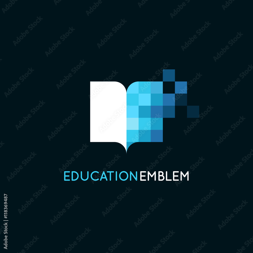 Vector abstract logo design template - online education and lear Stock ...