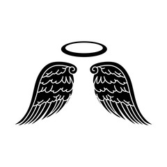 Wall Mural - wing halo angel icon vector