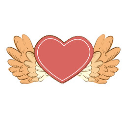 Wall Mural - wing love heart icon vector