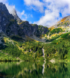 Fototapeta Góry - Mountain range above Morskie Oko Lake, Rybi Potok Valley, Tatra National Park, Poland