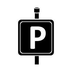 parking zone car vehicle street sign place auto vector illustration isolated silhouette