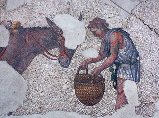 Ancient mosaic from the Byzantine period in Istanbul, Turkey