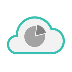 Sticker - Isolated line art   cloud icon with a pie chart