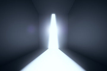 Poster - Concrete room with abstract light