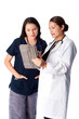 Doctor and Nurse discussing Patient medical chart