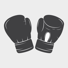 Wall Mural - glove boxing sport training icon. black white and flat design. Vector illustration