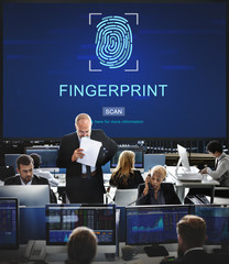 Wall Mural - fingerprint technology futuristic coding digital concept