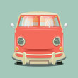 Minibus cartoon colorful vector illustration
