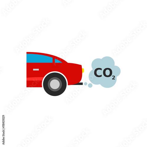 Car Emitting Carbon Dioxide Vector Icon Stock Vector | Adobe Stock