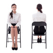 © Di Studio - front and back view of young woman sitting on office chair isola