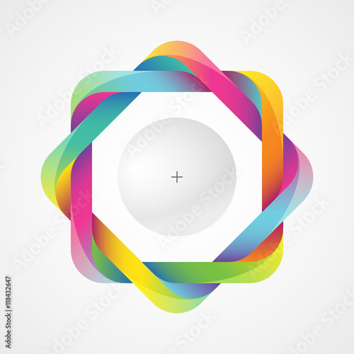 Download Colorful Twisted Frame With A Bright Sphere Optical Illusion With A 3d Effect Template For A Logo Symbol Icon Emblem Useful Design Element Stock Vector Adobe Stock