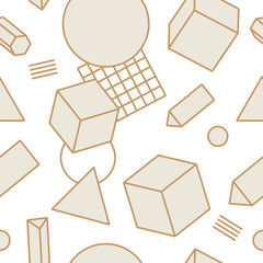 Poster - Geometric trendy 80s retro seamless pattern