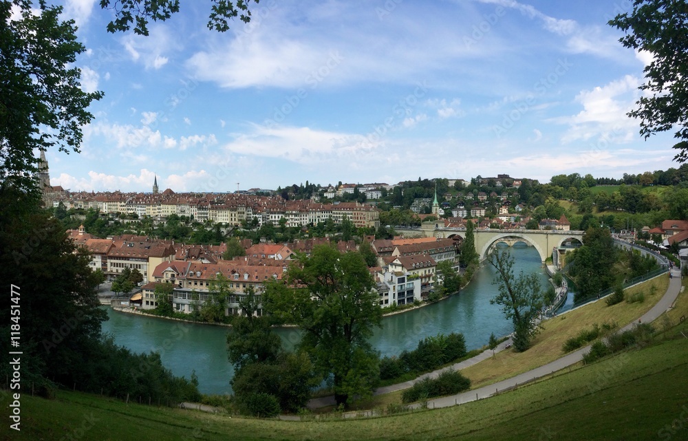 Bern die Hauptstadt in der Schweiz - obrazy, fototapety, plakaty 