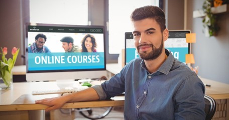 Wall Mural - composite image of online courses interface