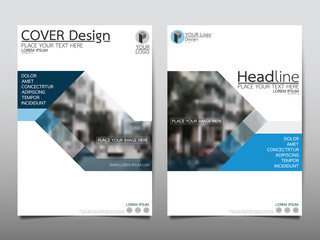 Wall Mural - blue square cover business brochure vector design, leaflet advertising abstract background, modern p