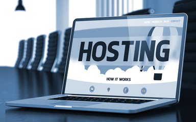 Wall Mural - laptop screen with hosting concept.