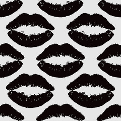 Canvas Print - Black lips