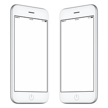White Smartphone Mockup Slightly Rotated Both Sides 