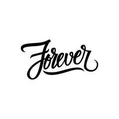 Wall Mural - Handwritten word Forever. Hand drawn lettering. Vector illustration.