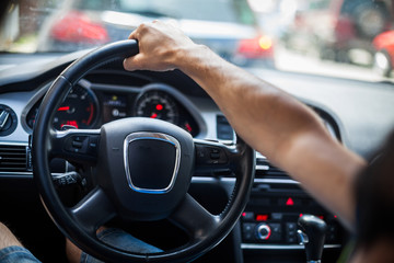 Hands on steering wheel