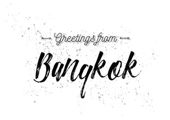 Wall Mural - Greetings from Bangkok, Thailand. Greeting card with lettering design.