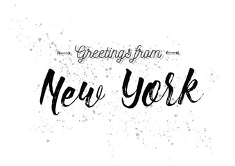 Wall Mural - Greetings from New York, America. Greeting card with lettering design.