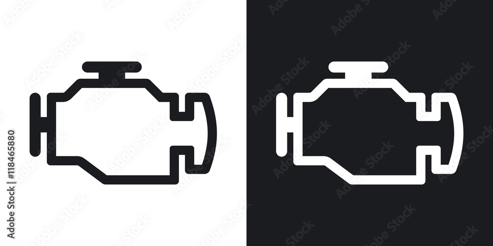 Vector engine icon. Two-tone version on black and white background - obrazy, fototapety, plakaty 