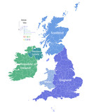 Fototapeta Mapy - British Isles vector high detailed map