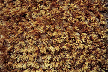 Close up of Fluffy Orange Fabric Background Texture