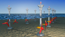 Tidal Energy Illustration ,  3D Illustration
