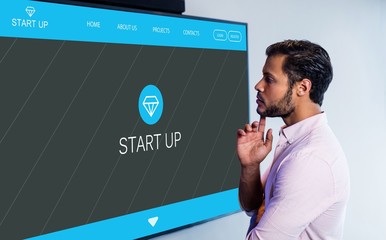 Canvas Print - Composite image of main web page on startup website