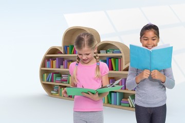 Poster - Composite image of elementary pupils reading