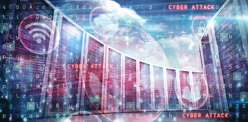 Wall Mural - composite image of virus background