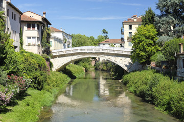 Sticker - Vicenza, Italy - July, 17, 2016: bridge in a center of Vicenza, Italy