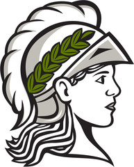 Wall Mural - Minerva Head Side Profile Retro