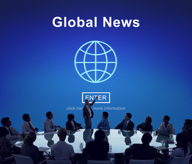 Wall Mural - Global News Online Technology Update Concept