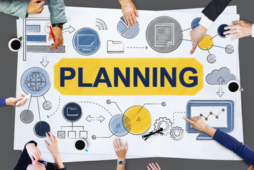 Wall Mural - planning strategy global business data concept