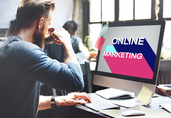 Wall Mural - online marketing branding commercial digital concept