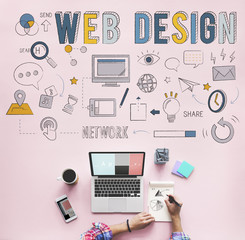Wall Mural - web design technology browsing programming concept
