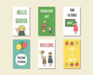 Cute doodle back to school cards