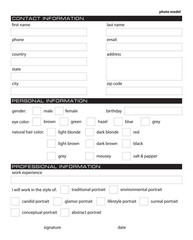 application for photo model
